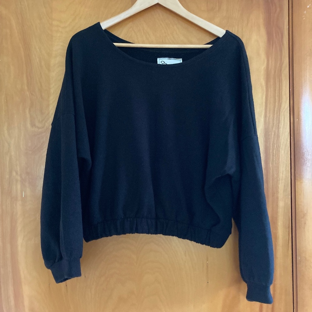 Conscious Clothing Maya Top, Size L, EUC, Hemp/Cotton Blend, Black